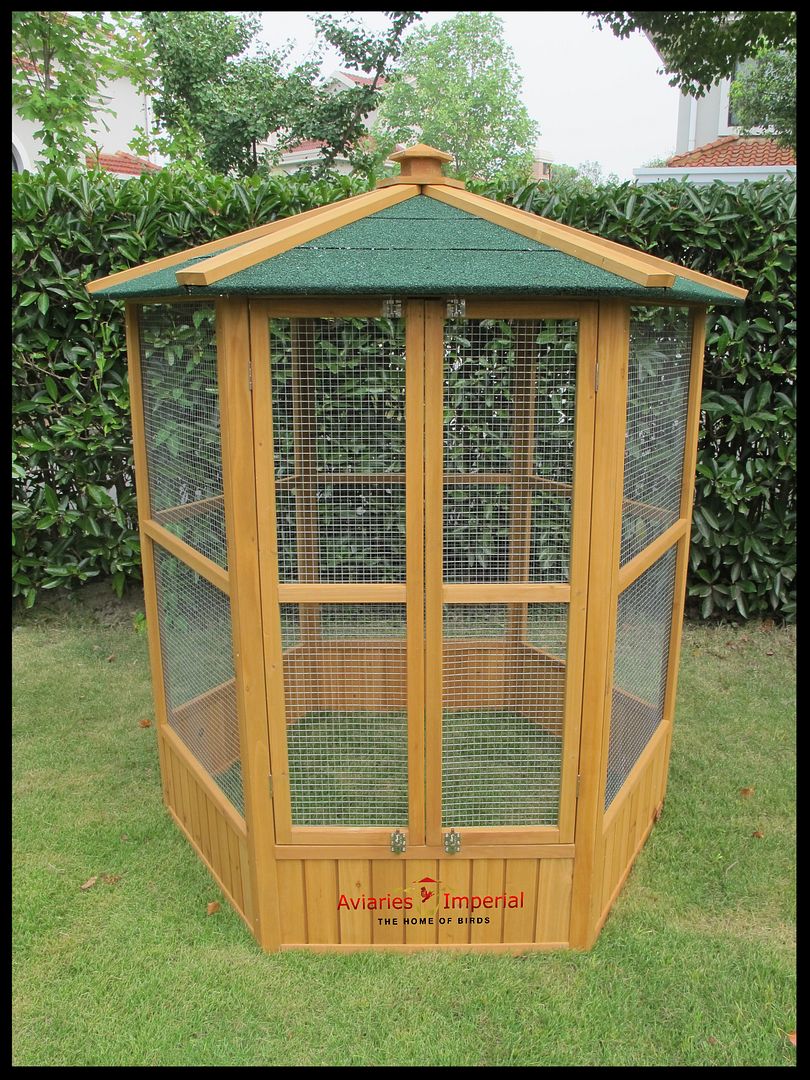 Aviaries Imperial Large Wooden Hexagonal Bird Aviary Cage Birds Parrot